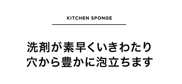 洗剤が素早くいきわたり穴から豊かに泡立ちます