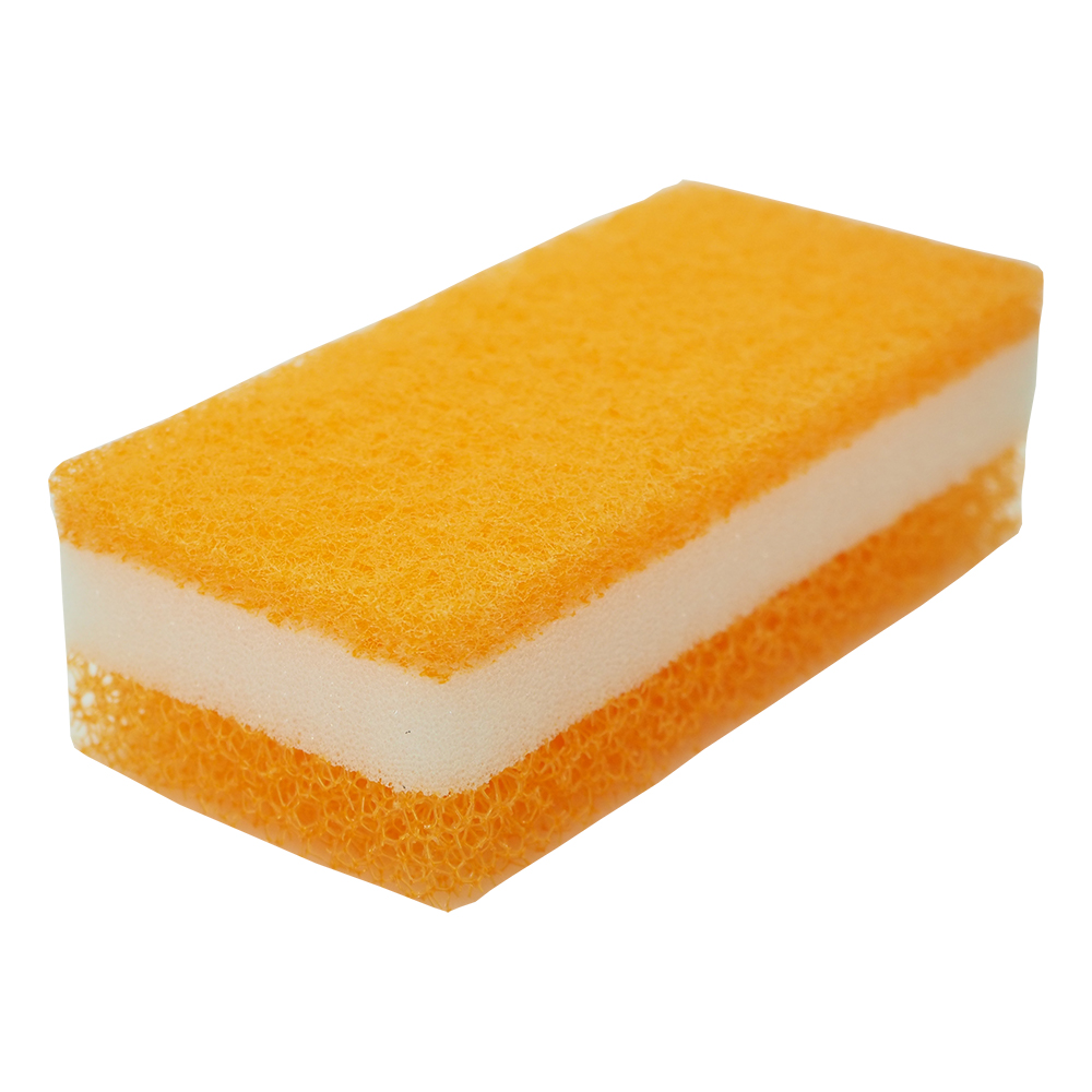 【送料無料】さらに 二個おまけ付き 泡立ち・水切れ抜群!丈夫で長持ち♪台所用スポンジ ソフト10個セット オレンジ-KSA01-or-10p-13621 - 画像 (2)