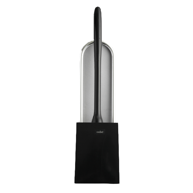 カスケットトイレブラシケース付 ブラック-TN201-45702